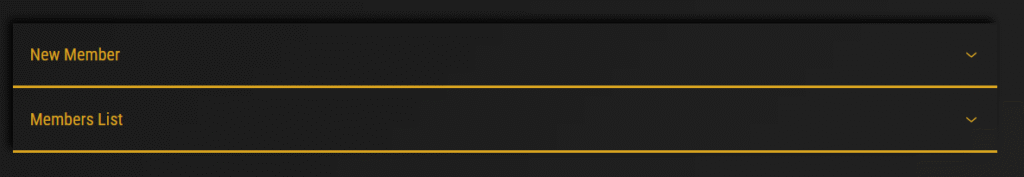 New Member accordion section