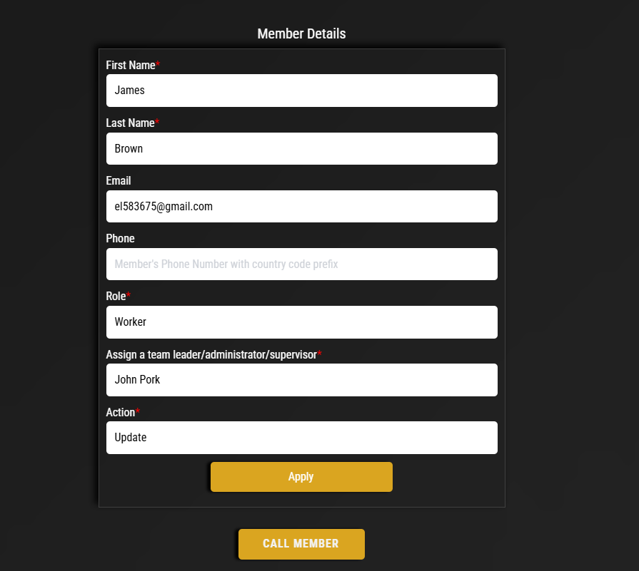 staff time tracking software member details clock commander
