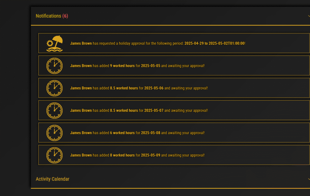 staff time tracking software notifications clock commander